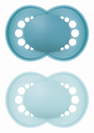 MAM Original Unprinted Πιπίλα Σιλικόνης 6-16 Μηνών Μπλε/Γαλάζιο 2 Τεμάχια (178SB)